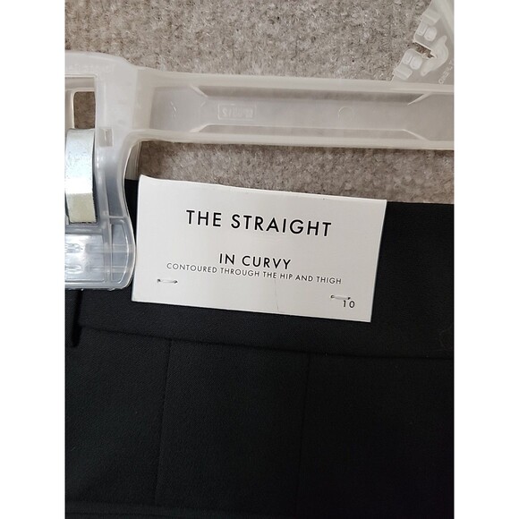 Ann Taylor Curvy Straight Dress Pants Womens 10 Black Stretch NEW - Picture 6 of 9